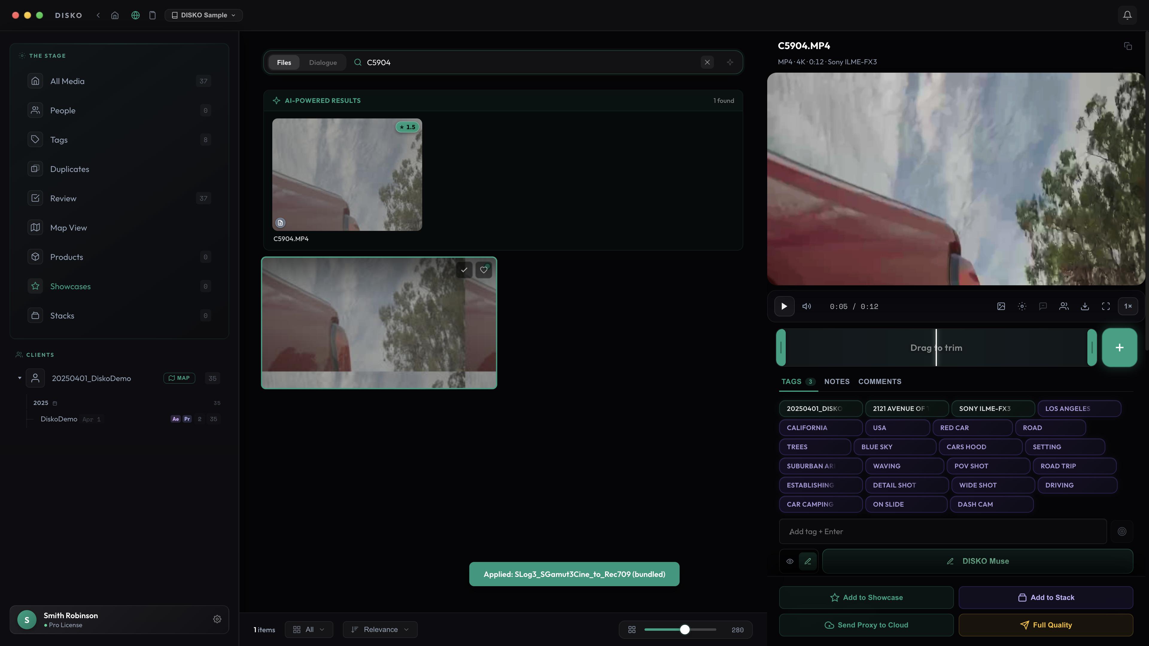 Real-time LUT preview on S-Log3 footage